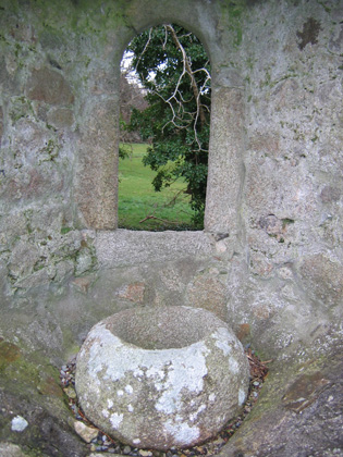 Window and Bullaun Stone