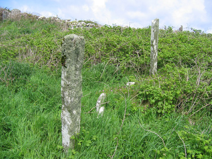 The 2 upright stones with graves