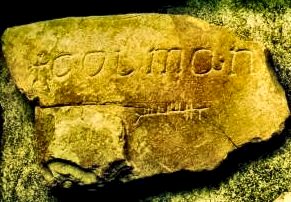 Grave Slab of St Colman, inscription also in Ogham